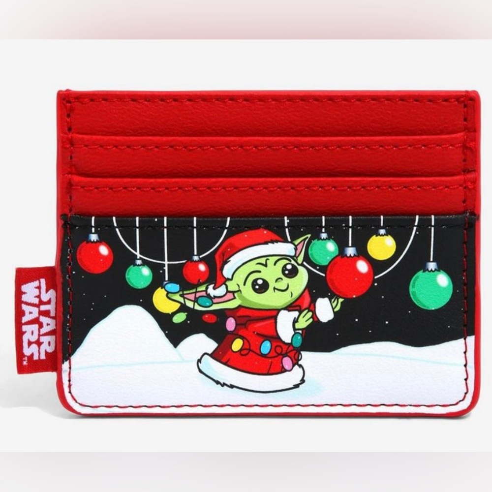 Mandalorian Grogu Disney Holiday Christmas Wallet Cardholder Loungefly NWT